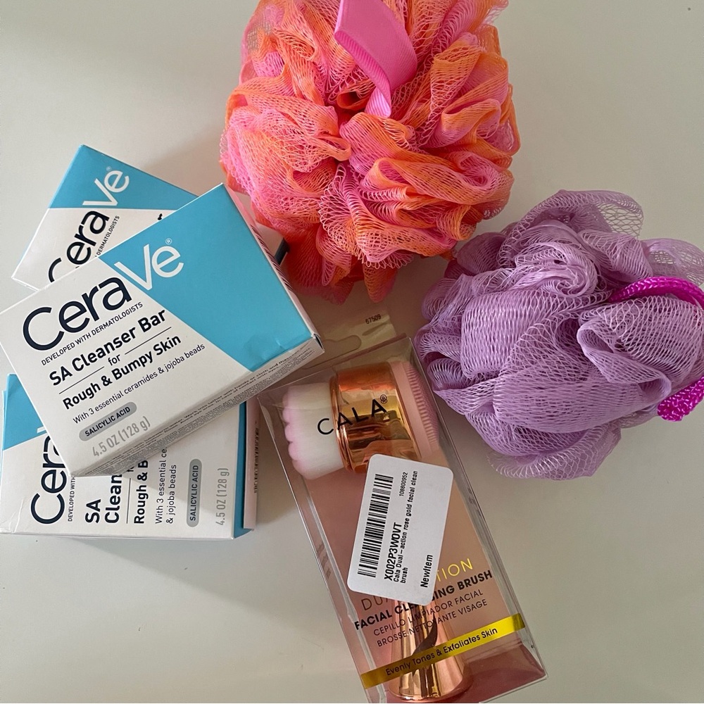 CeraVe SA Cleanser Bar for Rough and Bumpy Skin (3) and Scrubby Bundle